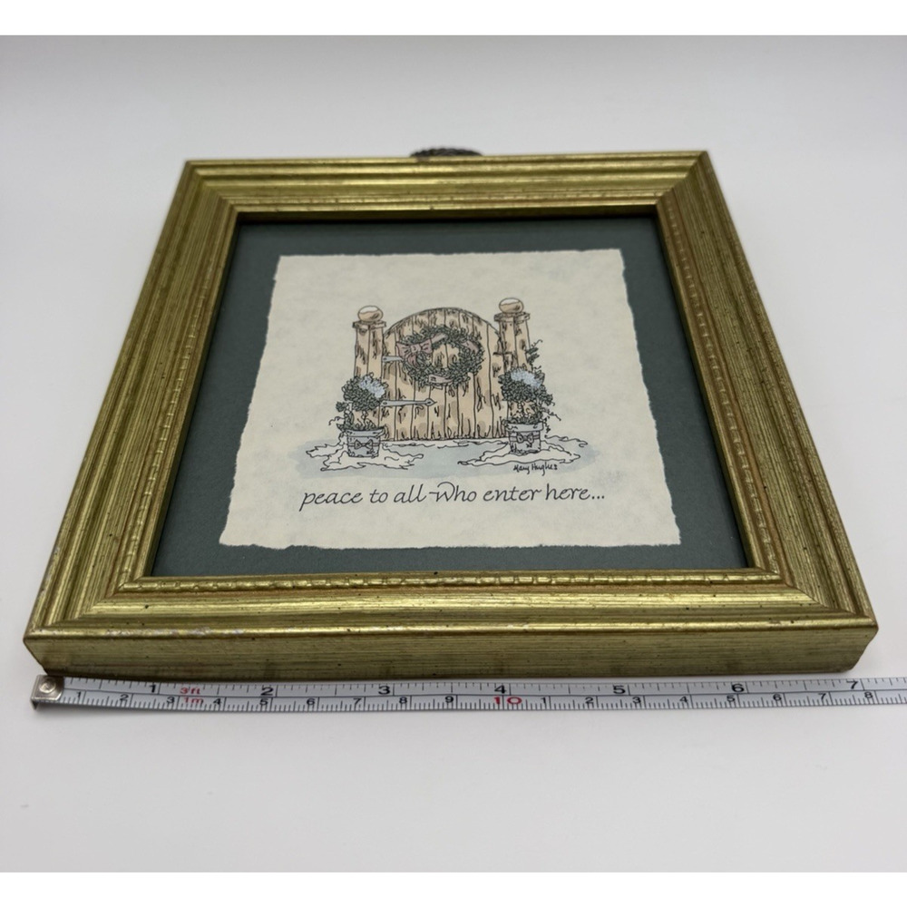 Vintage Holiday Cottage Wall Art "Peace to All Who Enter Here" Framed Art Print - Picture 2 of 7